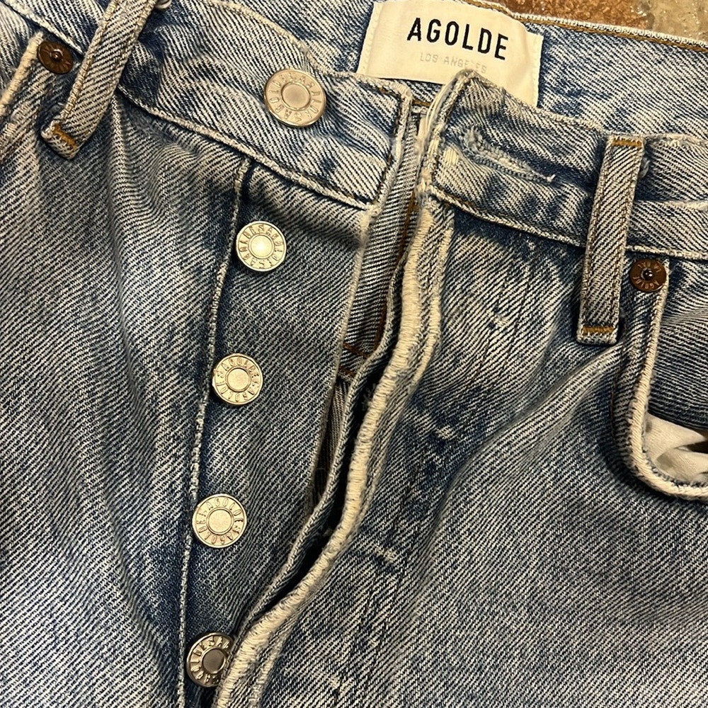 Agolde Women's Light Blue High-Waisted Jeans - Picture 7 of 7